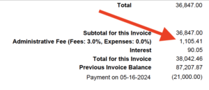 Lawyer Billing with Administrative Fee